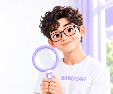 돋보기로 차이를 살펴보는 3D 인물